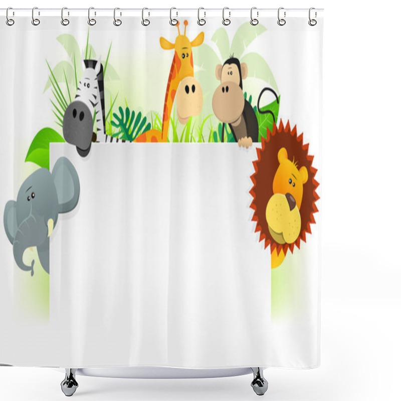 Personality  Wild Animals Letterhead Background Shower Curtains