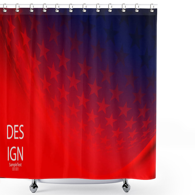 Personality  Abstract Blue With Red Background With Dark Stripes And Stars Set Shower Curtains