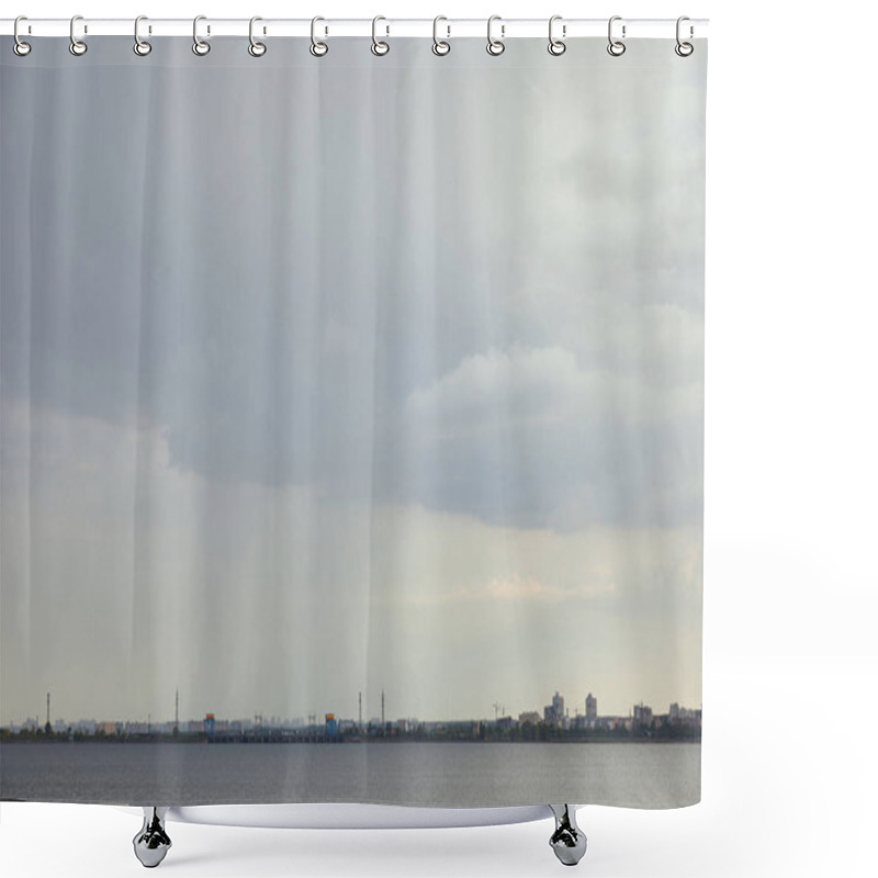 Personality  Overcast View Of Rainy Weather With Grey Sky Shower Curtains