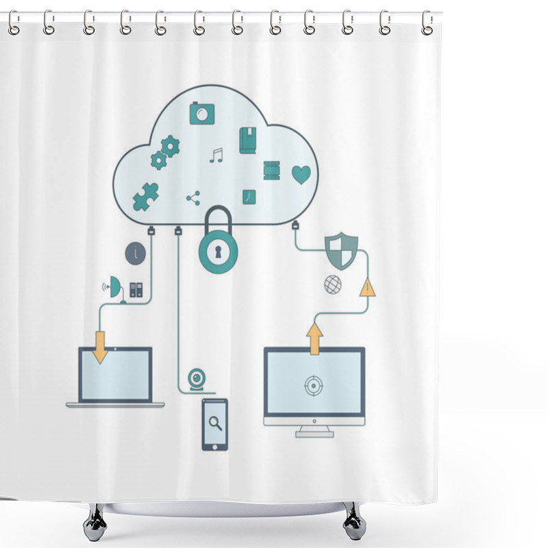 Personality  Concept Of Cloud Protecting Data Shower Curtains