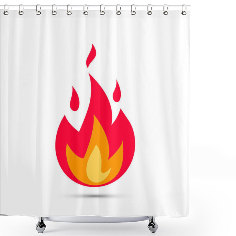 Personality  Simple Illustration Of Fire. Vector Icon Of Flame In Cartoon Flat Style. Shower Curtains