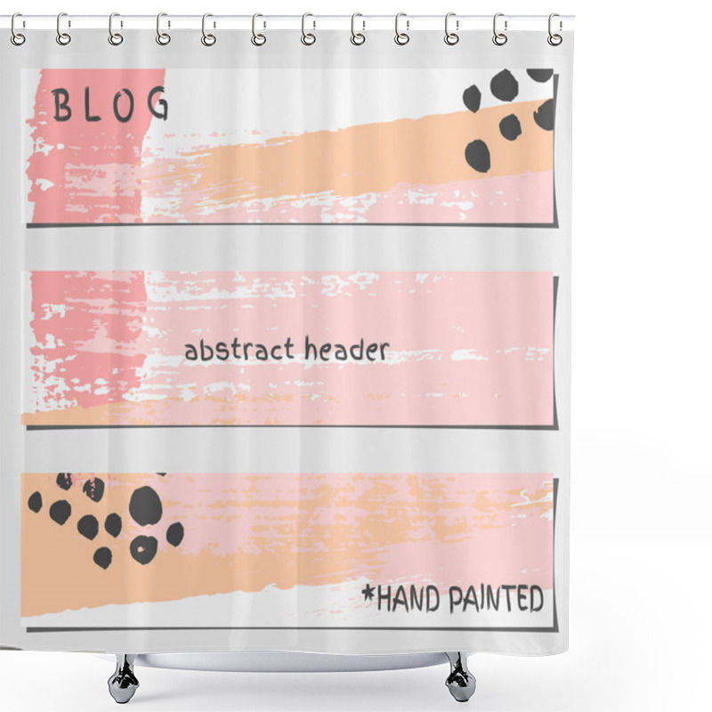 Personality  Abstract Brush Strokes Website Headers Collection Shower Curtains