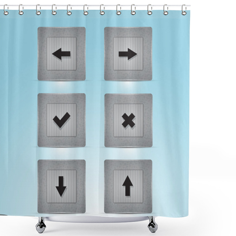 Personality  Vector Web Buttons With Navigations Icon Shower Curtains