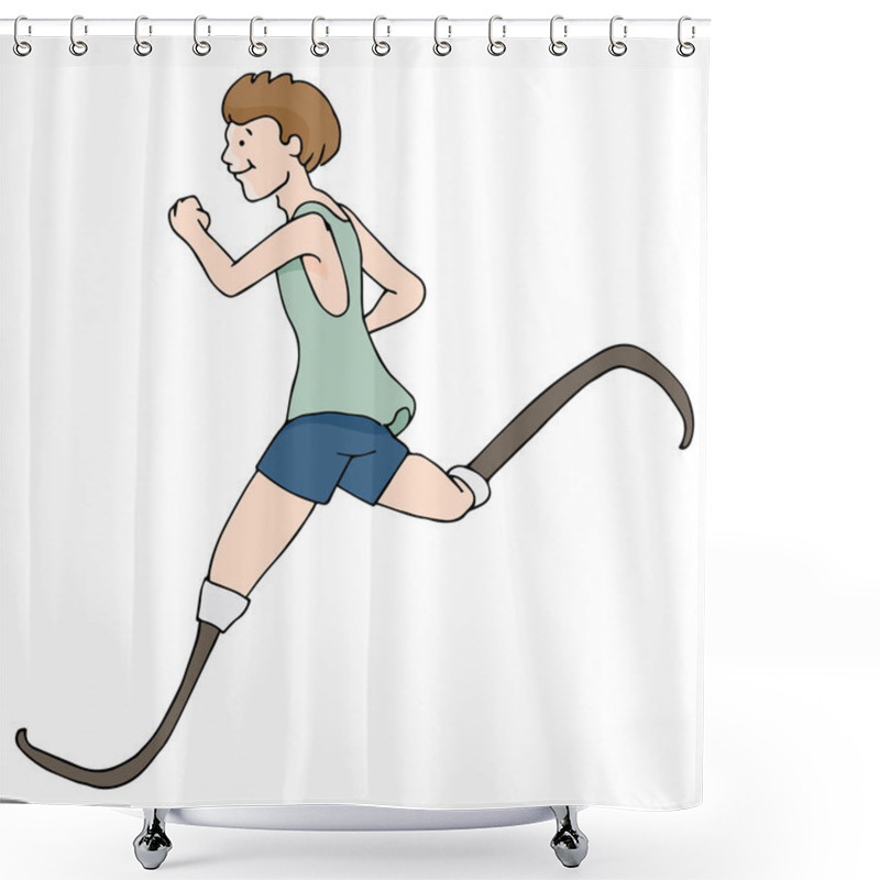 Personality  Prosthetic Legged Runner Shower Curtains