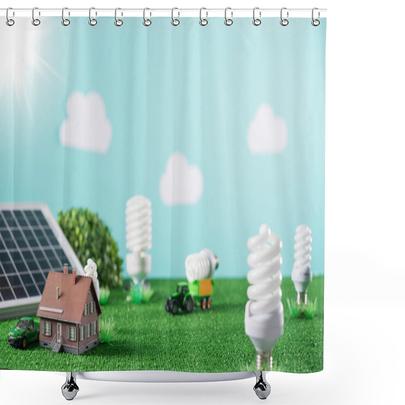 Personality  Environmental Friendly Toy Town Shower Curtains