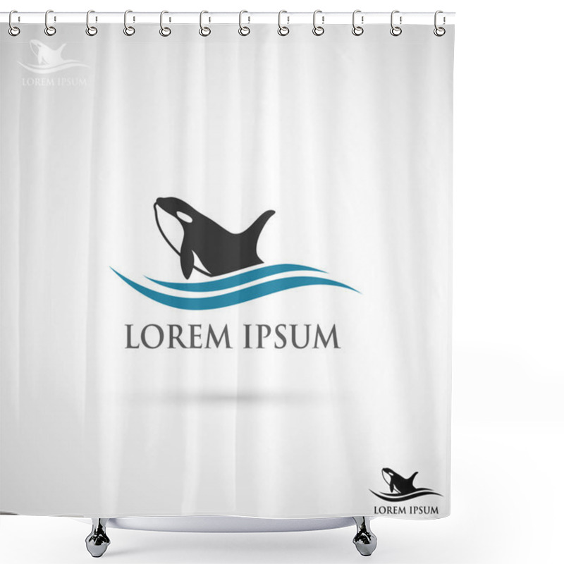 Personality  Orca Label Shower Curtains