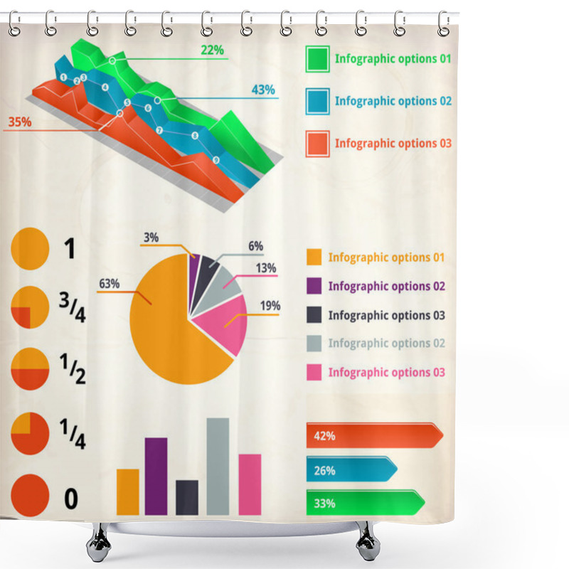 Personality  Set Of Infographics Elements Shower Curtains