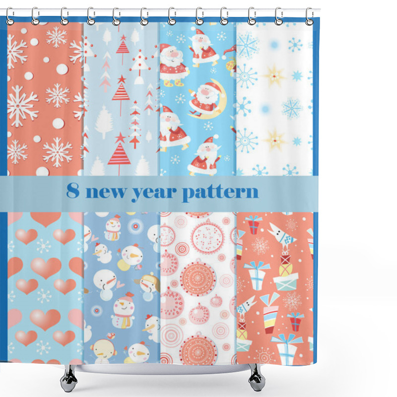 Personality  Set Of Patterns For The New Year Shower Curtains