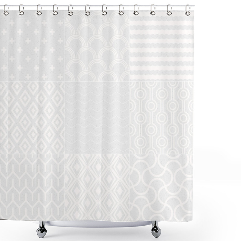 Personality  Seamless Geometric Pattern Grain Paper Texture Shower Curtains