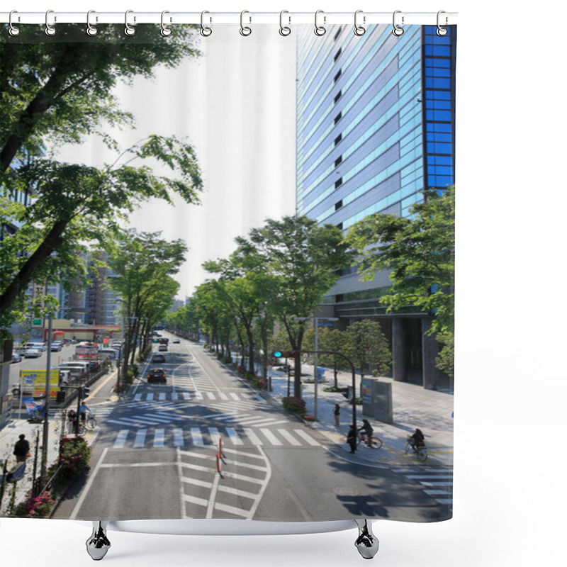 Personality  Green Trees On Modern Japanese City At Daytime Shower Curtains