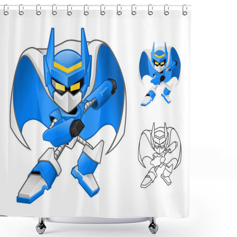 Personality  Robot Ninja Cartoon Character Shower Curtains