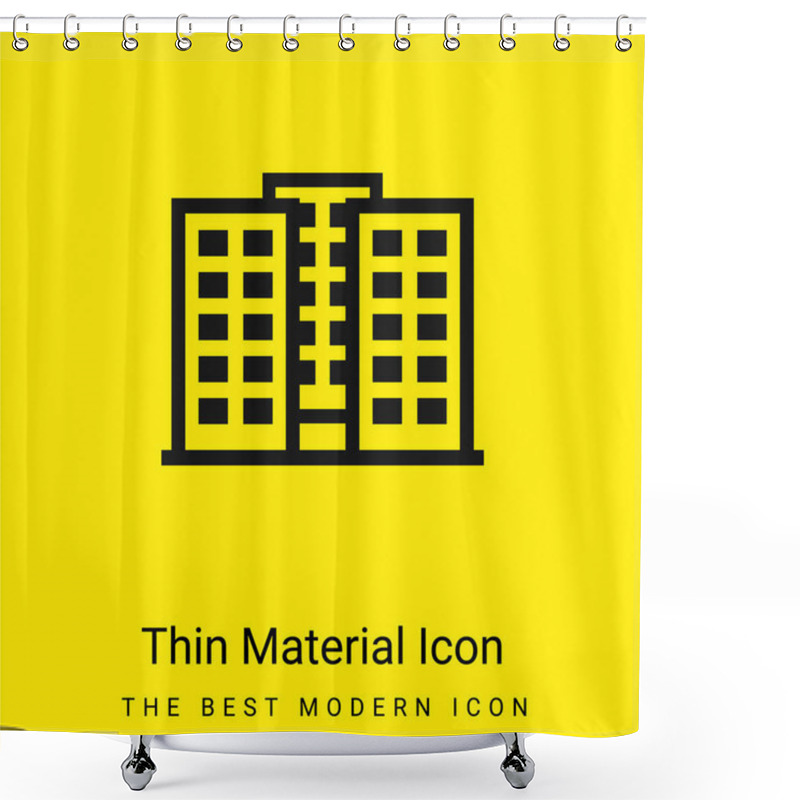 Personality  Apartments Minimal Bright Yellow Material Icon Shower Curtains