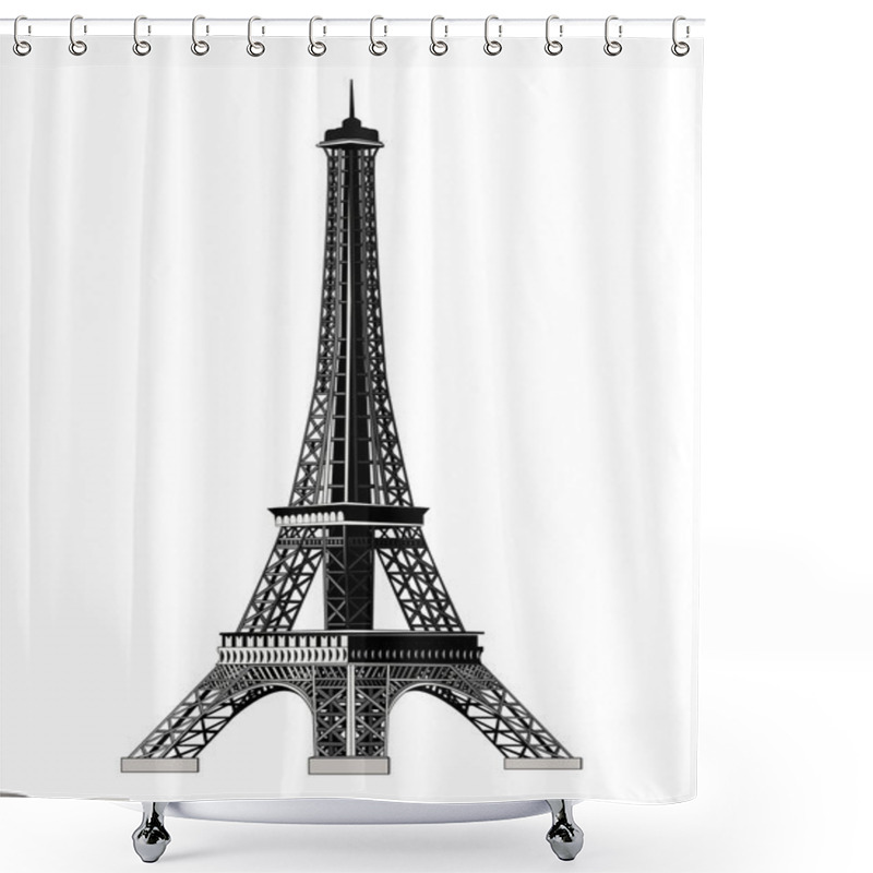 Personality  The Eiffel Tower, Vector Illustration Shower Curtains