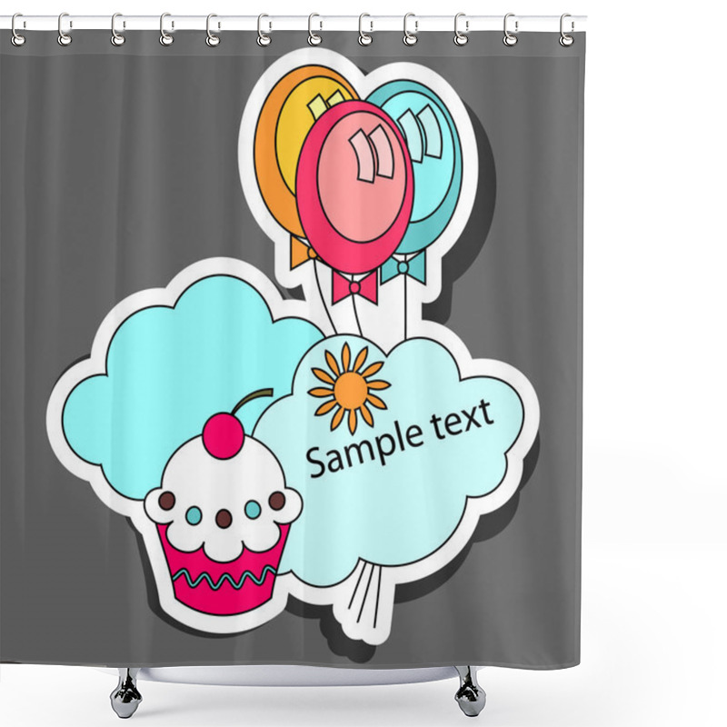 Personality  Party Sticker Design Shower Curtains