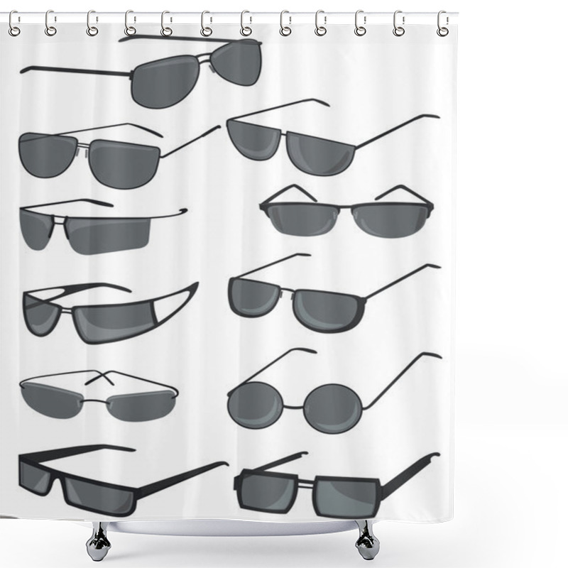 Personality  Men's Sunglasses Shower Curtains