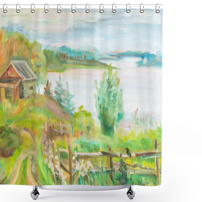 Personality  Lake Seliger Shower Curtains