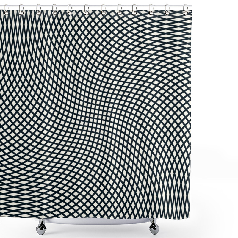 Personality  Grid With Twirling Distortion. Shower Curtains