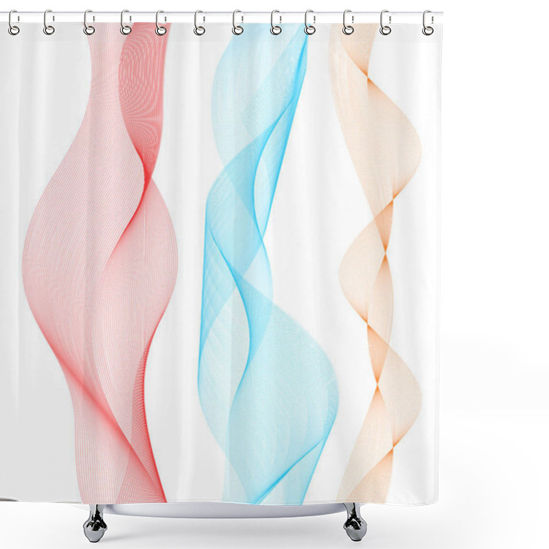 Personality  Design Element Many Parallel Lines Wavy From05 Shower Curtains