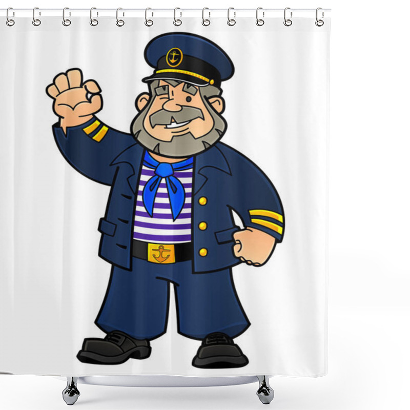 Personality  Cartoon Sailor. From A Large Set Of Similar Images Shower Curtains