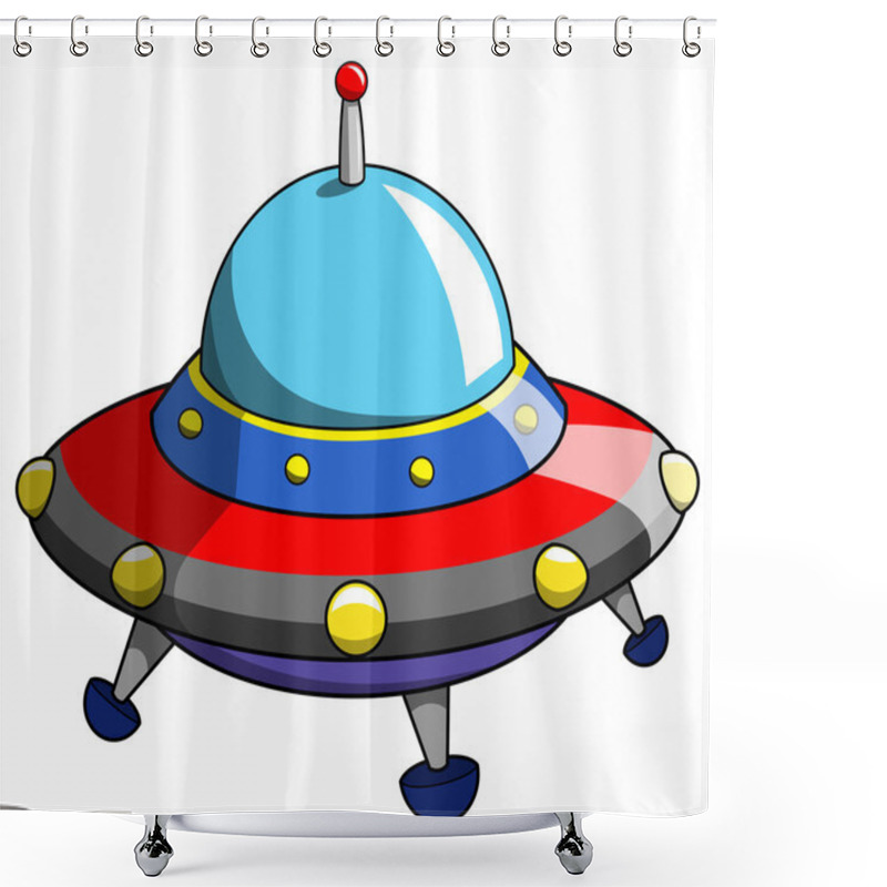 Personality  Cartoon Ufo Alien Ship Craft Shower Curtains