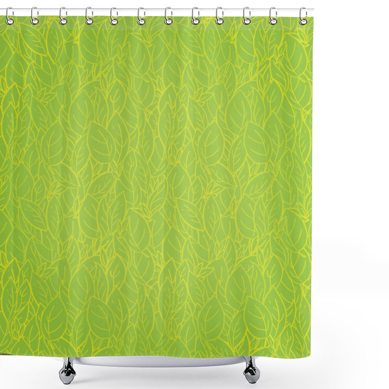 Personality  Seamless Leaves Background Shower Curtains