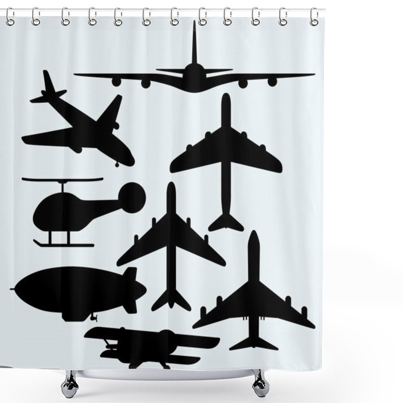 Personality  Set Jets, Dirigible, Helicopter Shower Curtains