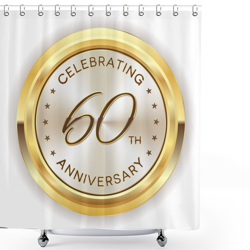 Personality  60th Anniversary Badge Shower Curtains