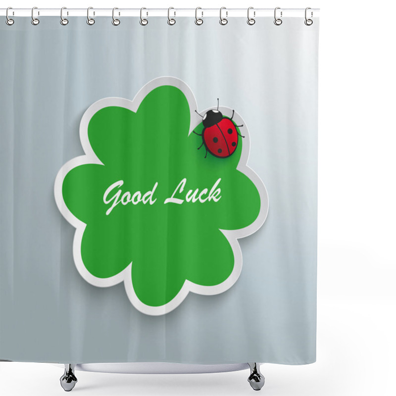 Personality  Green Shamrock Good Luck Ladybug Shower Curtains