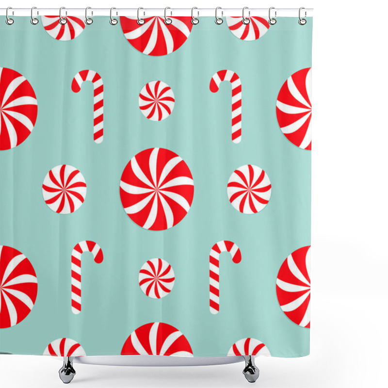 Personality  Candy Canes Pattern Shower Curtains