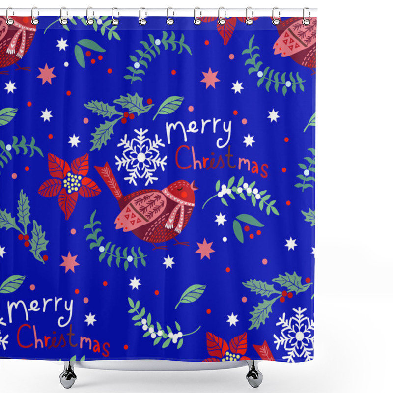 Personality  Cute Pattern With Christmas Motifs. Shower Curtains