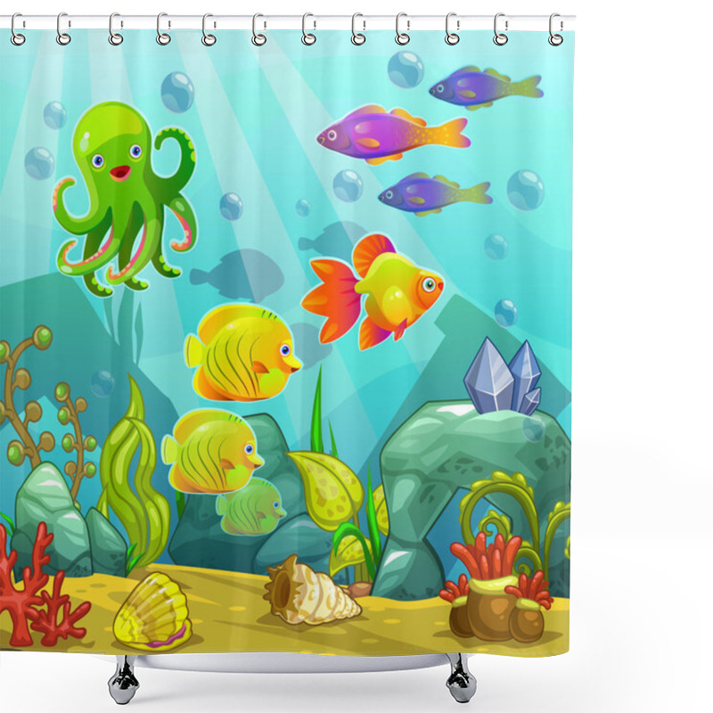 Personality  Cartoon Underwater Landscape Shower Curtains