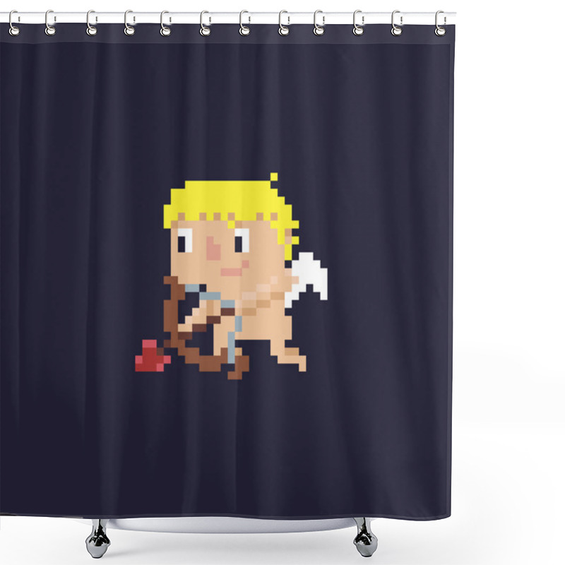 Personality  Pixel Art Cupid Shower Curtains