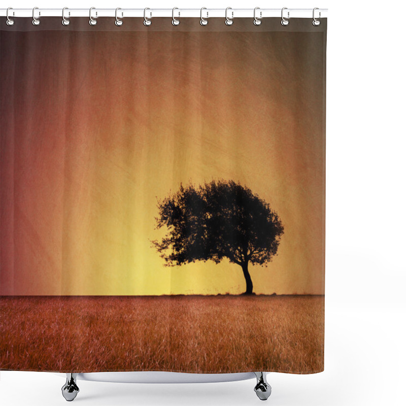 Personality  Lone Tree Shower Curtains