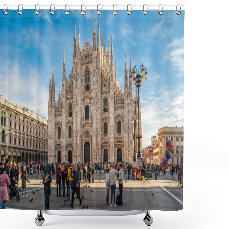 Personality  Milan, Italy - 5th Jan 2023: Milan Cathedral Also Known As Metropolitan Cathedral-Basilica Of The Nativity Of Saint Mary Shower Curtains