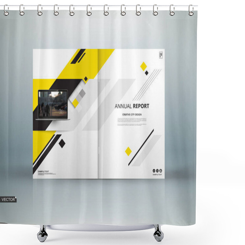 Personality  Abstract Binder Art. White, Red A4 Brochure Cover Design. Info Banner Frame. Daily Periodical Issue. Ad Flyer Text Font. Blurb Model. Fancy Vector Front Page. City View. Pedestrian People Figure Icon Shower Curtains