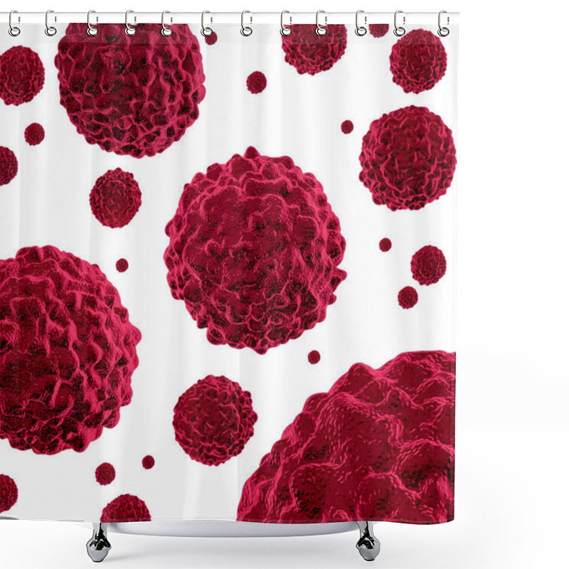 Personality  Cancer Cells On White Background Shower Curtains