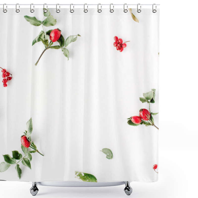 Personality  Trendy Minimal Floral Composition Shower Curtains