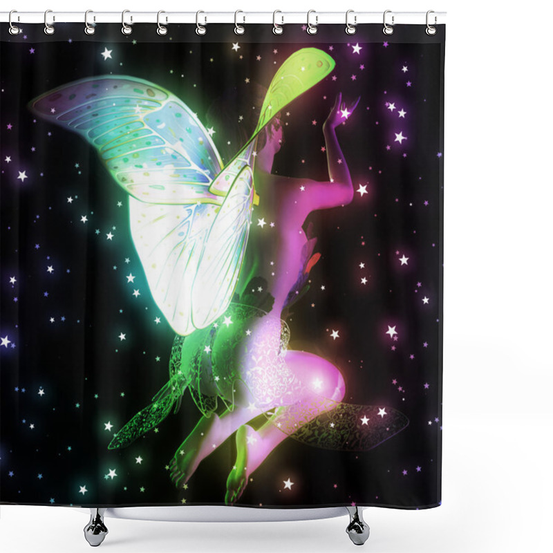 Personality  Fairy In Stars Shower Curtains