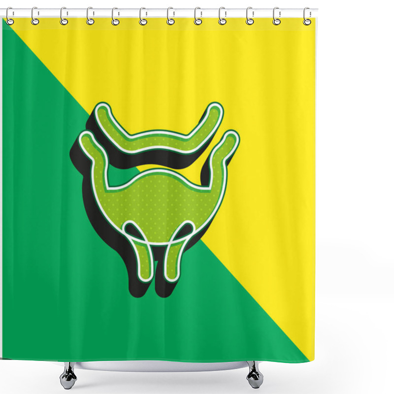 Personality  Bladder Green And Yellow Modern 3d Vector Icon Logo Shower Curtains