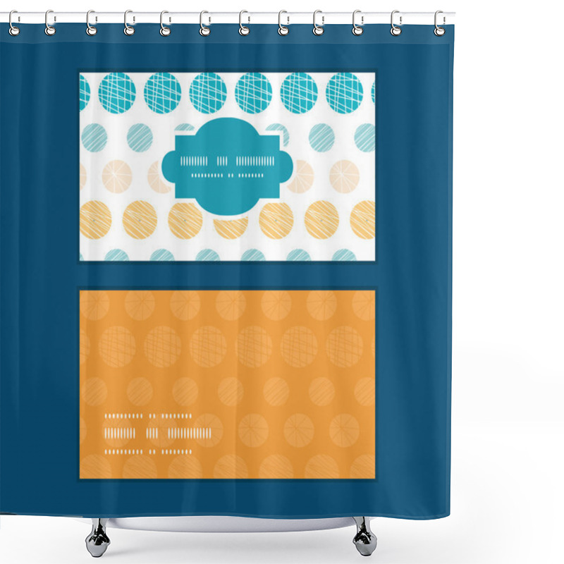 Personality  Vector Texture Circles Stripes Abstract Horizontal Frame Pattern Business Cards Set Shower Curtains