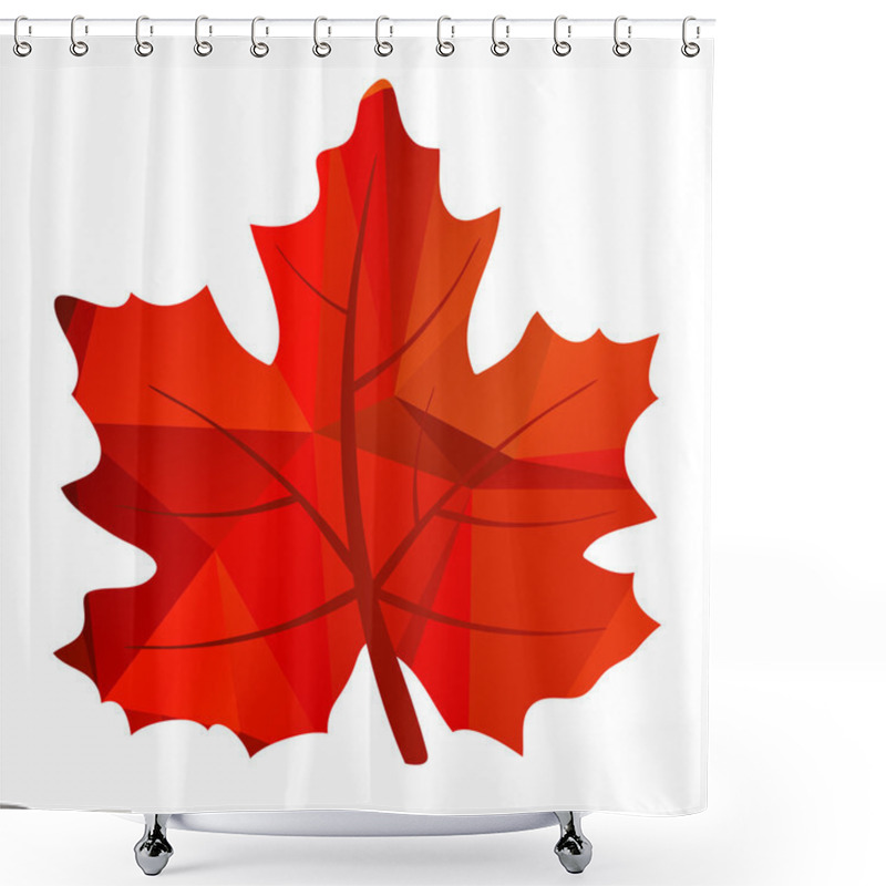 Personality  Red Bright Maple Leaf Shower Curtains