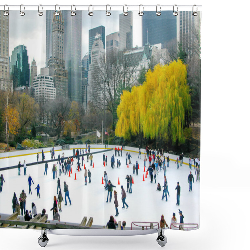 Personality  NEW YORK - DECEMBER 3: Ice Skaters Having Fun In Central Park, A Shower Curtains