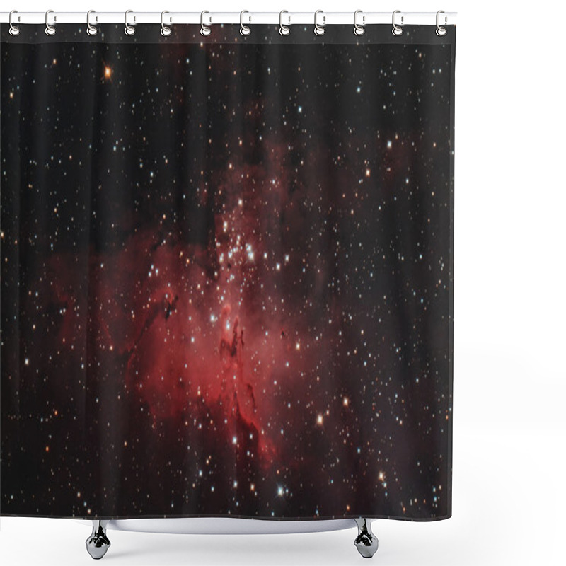 Personality  Red Nebula In The Sky Shower Curtains