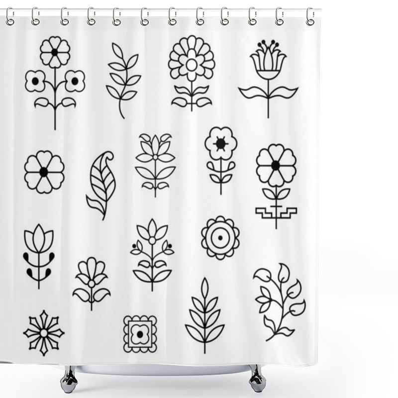 Personality  Indian Decorative Vector Motifs Shower Curtains