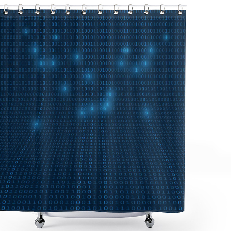 Personality  Digital Matrix, Bits Pattern, Ones And Zeros - Abstract Modern 3D Digital Information Vector Background Or Wallpaper, Design Template For Business, IT Or Technology  Shower Curtains