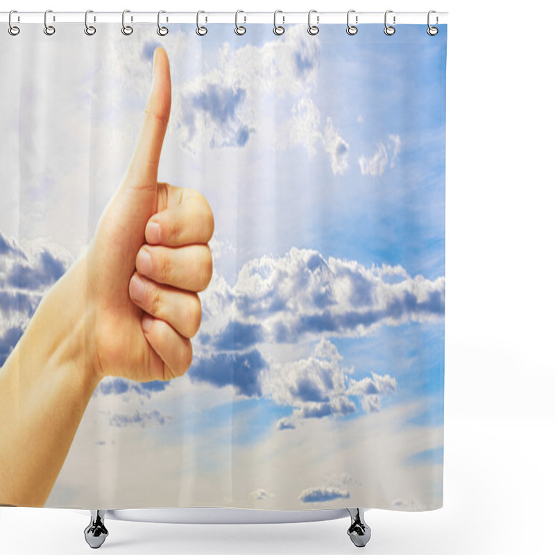 Personality  Finger Gesture Shower Curtains