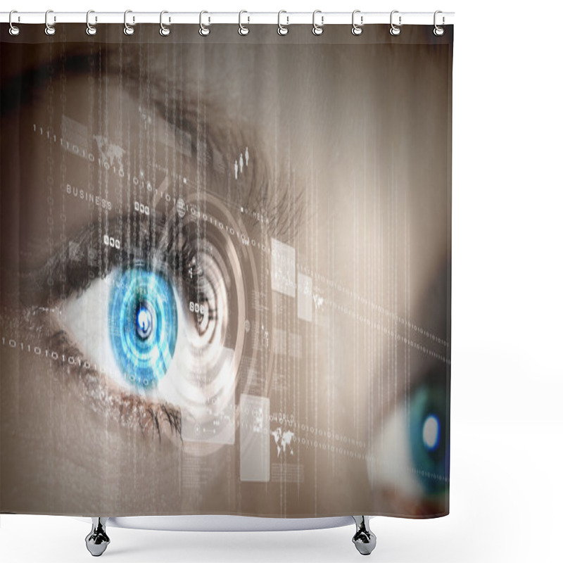 Personality  Digital Eye Shower Curtains