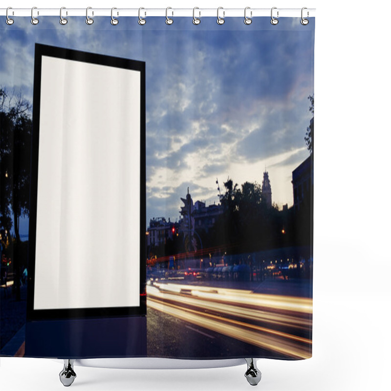 Personality  Blank Billboard With Copy Space On Dusk Shower Curtains