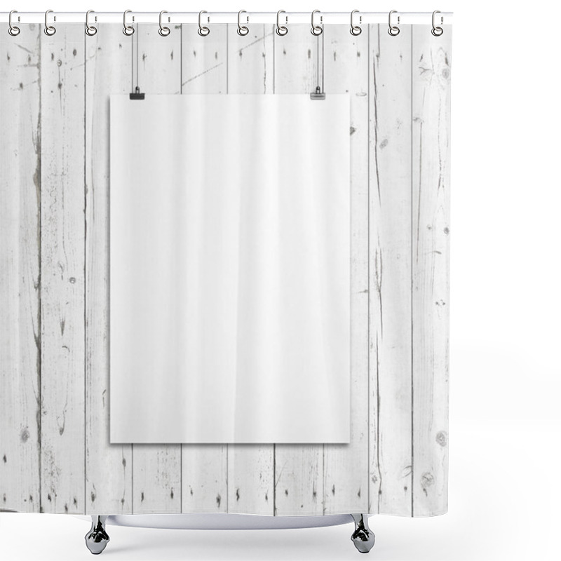 Personality  White Poster Shower Curtains