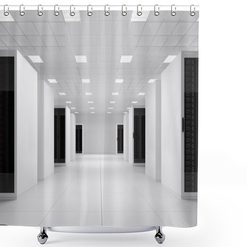 Personality  Data Centre Side View Shower Curtains